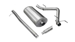 Chevrolet Silverado Performance Exhaust - CORSA Performance - Sport Cat-Back, Single Side Exit, Reflective Sound Cancellation, Slash Cut Polished Tip - Polished - `09-`13
